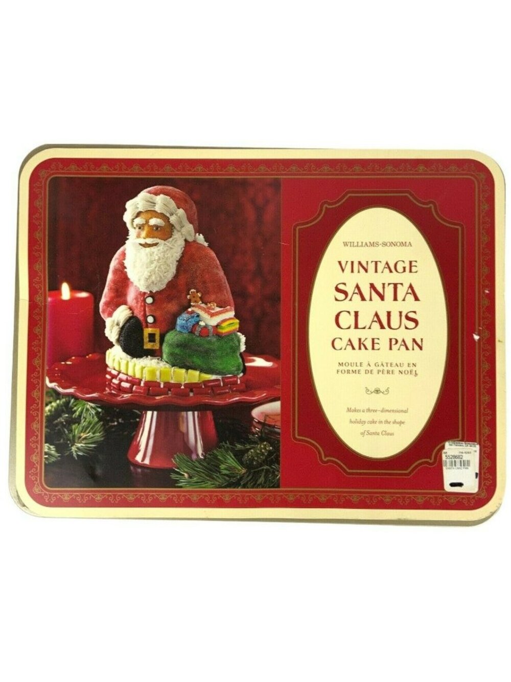 Nordic Ware Williams-Sonoma Vintage Santa Claus 3D Cake Pan Gold Aluminum USA
